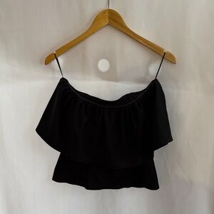 Zara Black Ruffle Tube Top - Size M